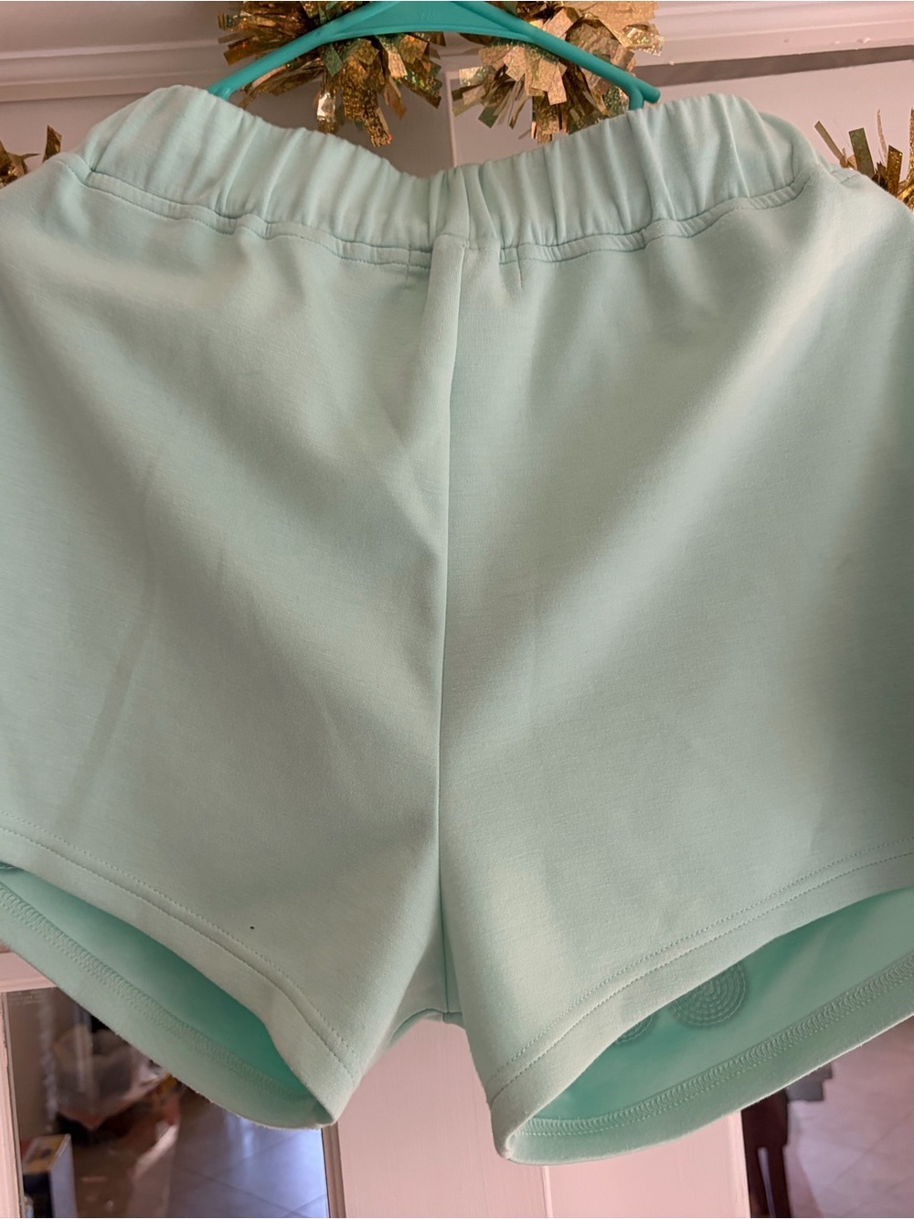 Simply Southern Mint Sequin Flower Athletic Shorts - Picture 3 of 4